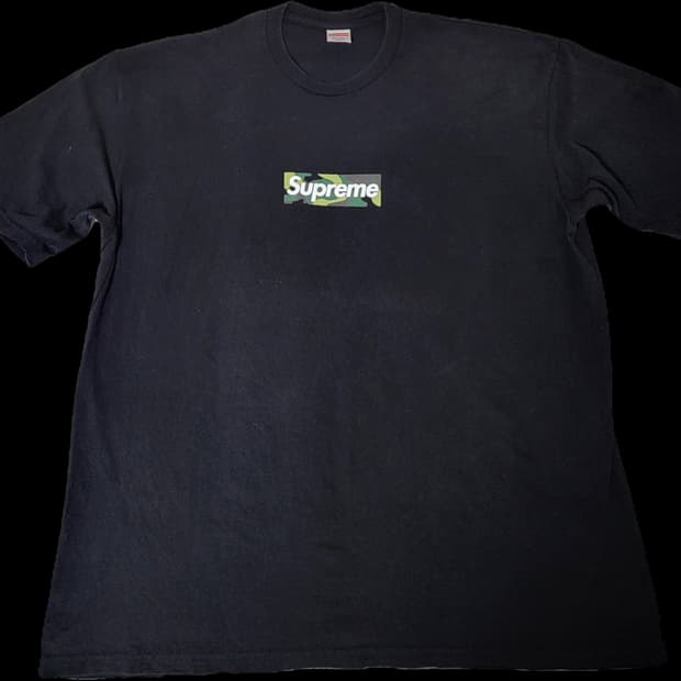 [2XL,XXL] 슈프림 박스로고 티셔츠 반팔 블랙 - 23FW