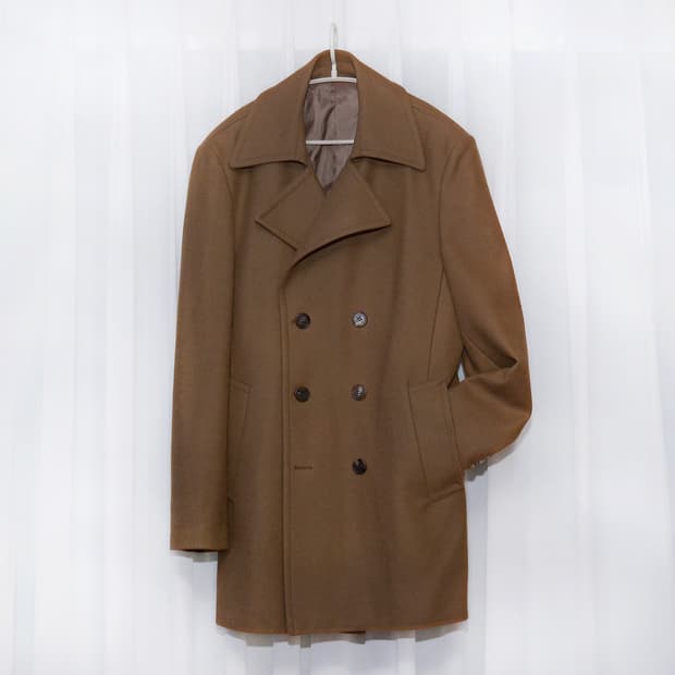 DKNY 울캐시미어 카멜 브라운 클래식 더블 코트 자켓 (100+)