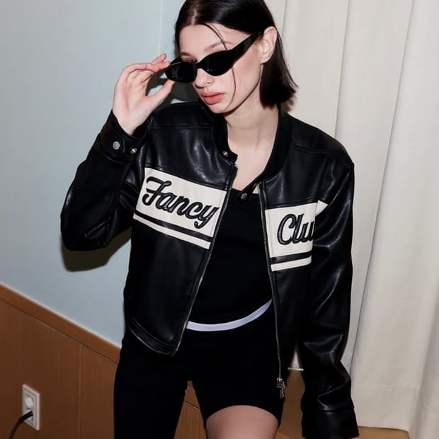 바이크 크롭 레더 자켓