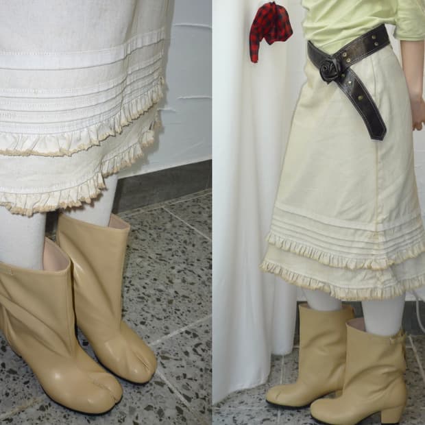 Angel ruffle midi skirt