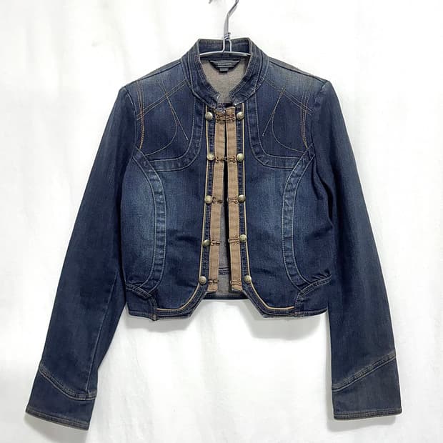 Napoleonic Style Cropped Denim Jacket