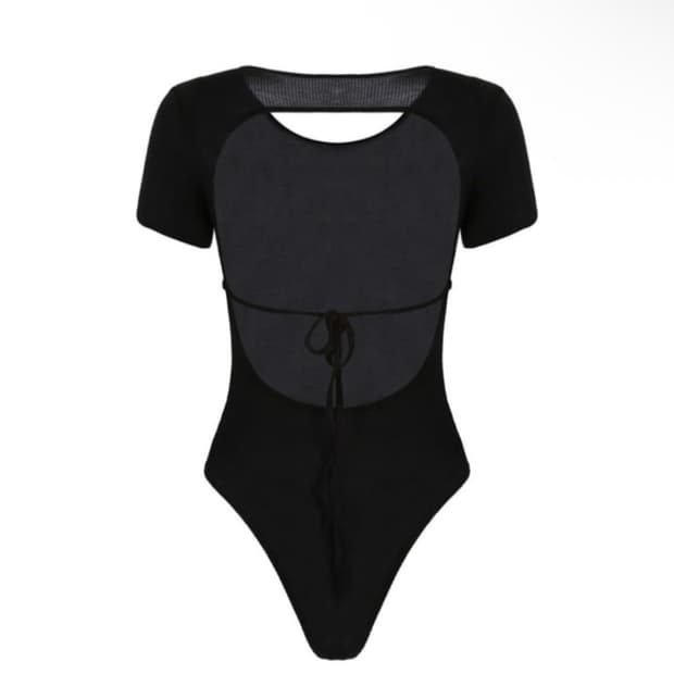배드블러드 백 홀 바디수트 (바디프로필용)