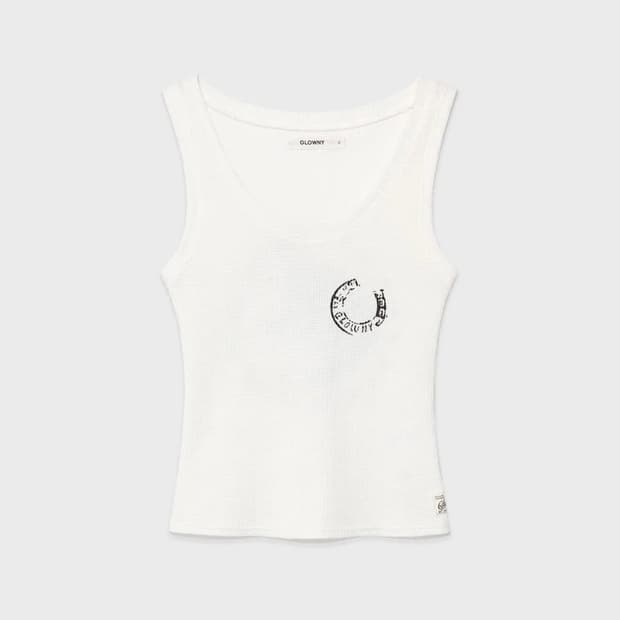 글로니 ROCKY WAFFLE SLEEVELESS TOP (WHITE)