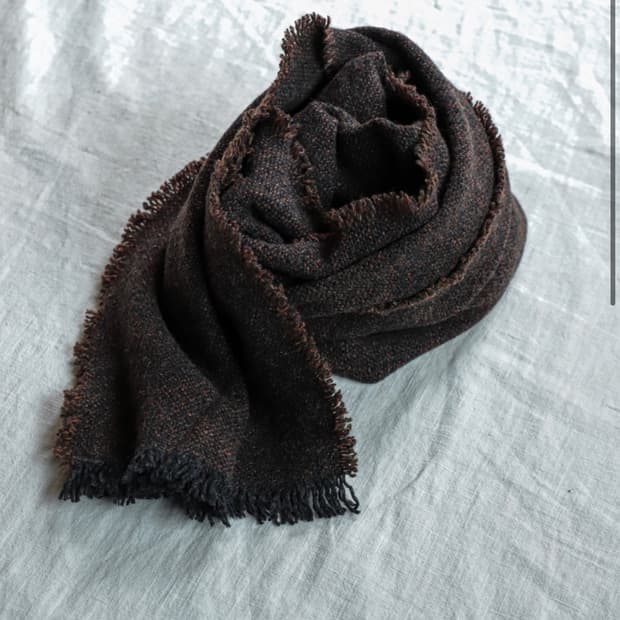 yoko sakamoto wool scarf brown