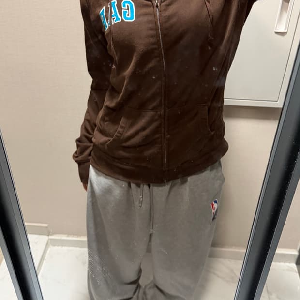 갭 브라운 후드집업 m 