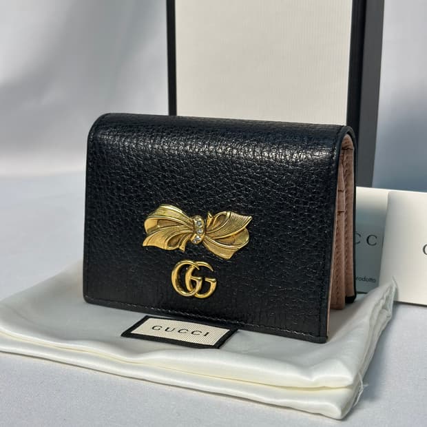 [정품] 구찌 마몽 금장 반지갑 리본보우