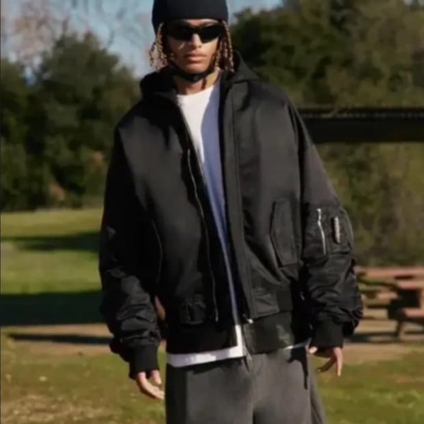 M)stu 오버핏 백포켓 봄버 블랙