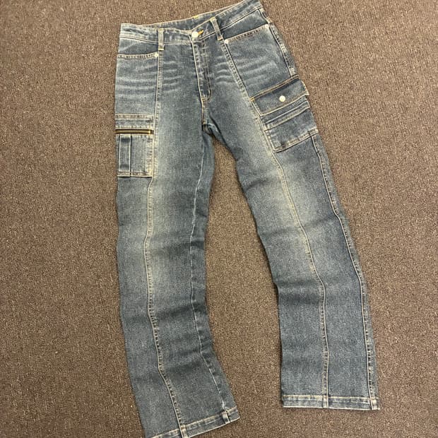 OS)Japanese vintage 여성 부츠컷 카고 데님팬츠