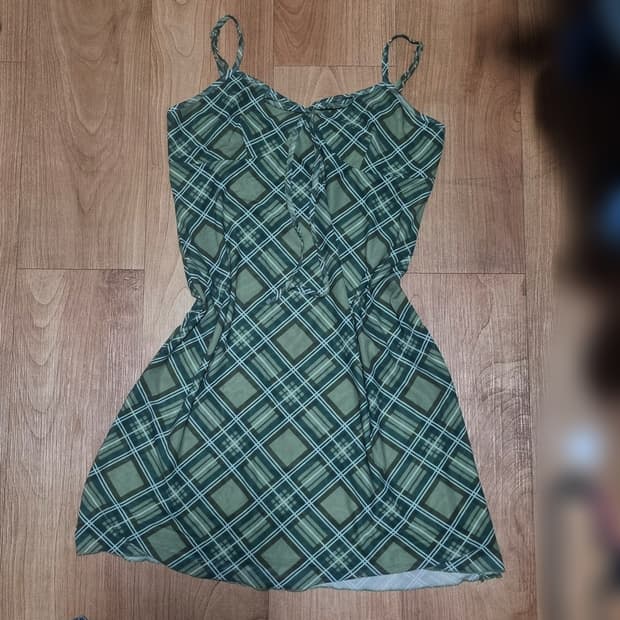 빈티지 모리걸 초록 나시 롱원피스