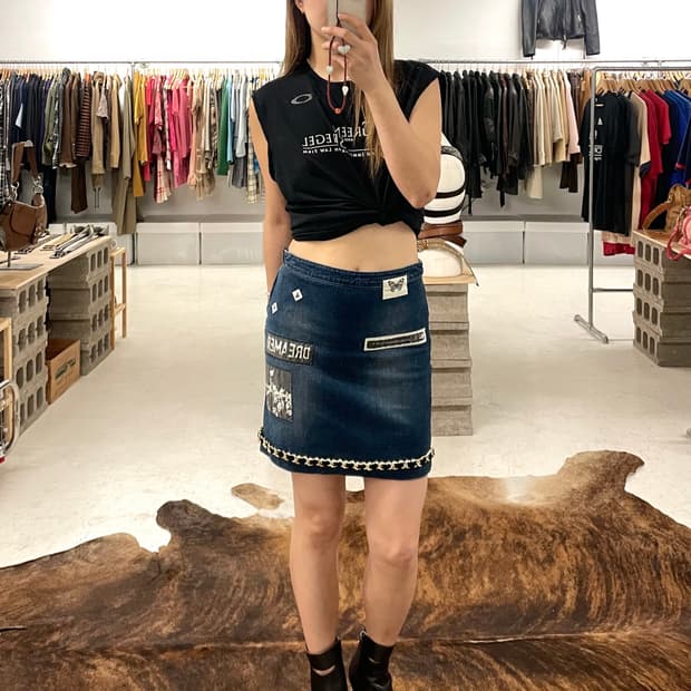 LOVE MOSCHINO punk bag chain skirt