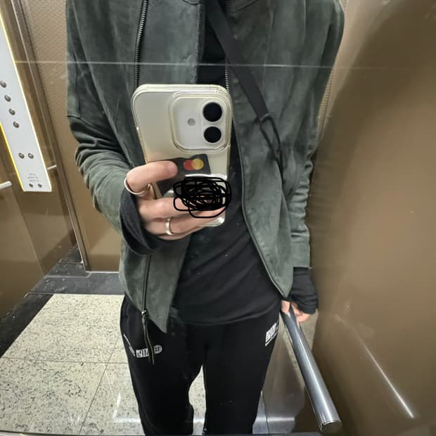 빈티지 비대칭  하이넥 렘스킨 펜싱자켓