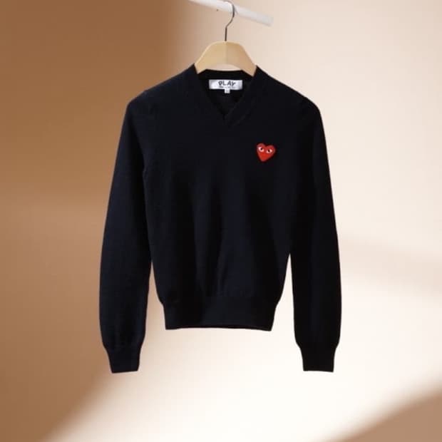 꼼데가르송 PLAY 블랙 맨투맨 XXL