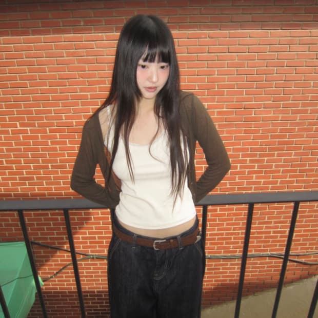 새상품) 이즈이즈 나의나인 New Tencel Cardigan 카키브라운