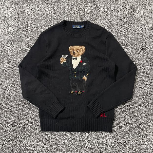 빈티지9. 폴로랄프로렌 마티니 베어 울 캐시미어 스웨터 니트 블랙