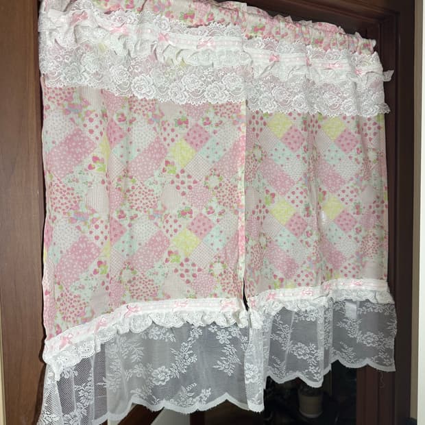 딸기쇼트케이크 레이스 노렌 커튼 