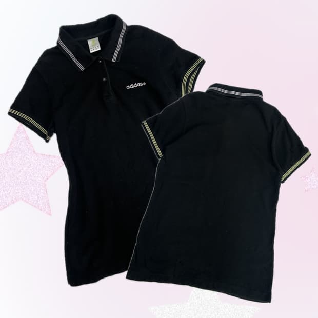 재팬 아디다스 NEO 블랙 카라티셔츠 스포티 스포츠 여름 빈티지