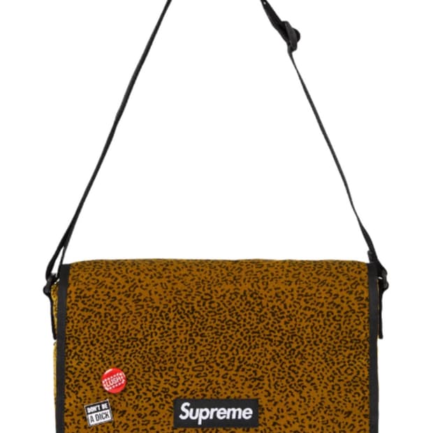 슈프림 벨벳 메신저백 크로스백 탄 레오파드