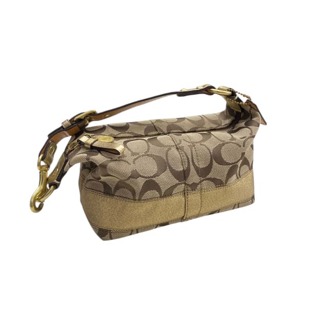 코치 시그니쳐 골드 미니백