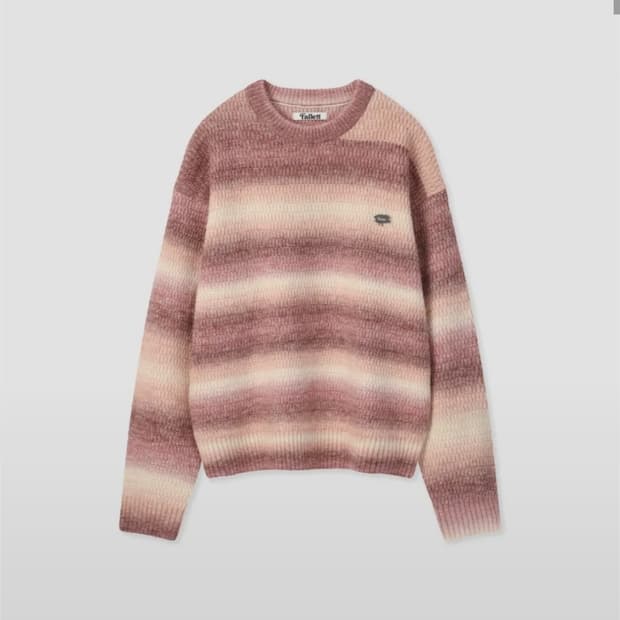 팔렛 스트라이프 그라데이션 니트 핑크 M