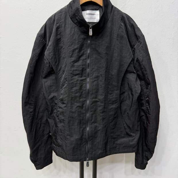 정품) 노매뉴얼 25ss 블랙 오버핏 바람막이 자켓 100