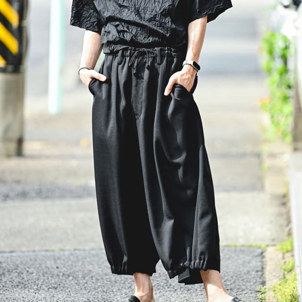 요지 야마모토 뿌르옴므 카라스 팬츠