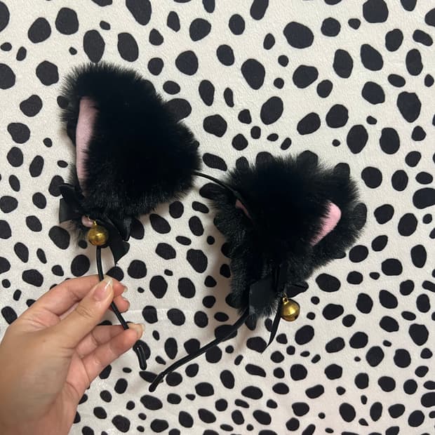 고양이 방울 퍼 코스프레 파티 머리띠 