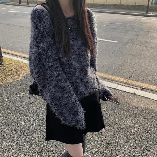 애니원모어 앙고라 니트 티