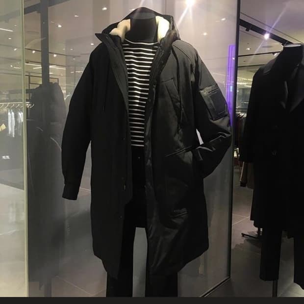 준지 17fw 양털 롱패딩 블랙 48사이즈