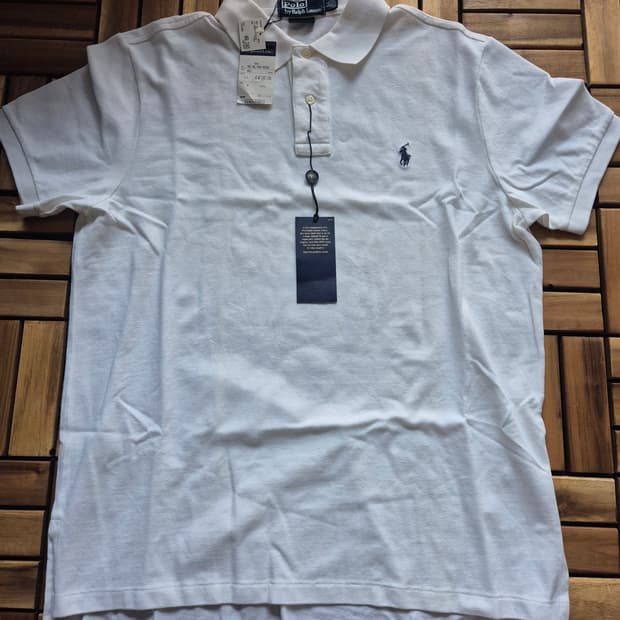 Polo 폴로 랄프 로렌 화이트 피케셔츠 카라티 (데드스탁)