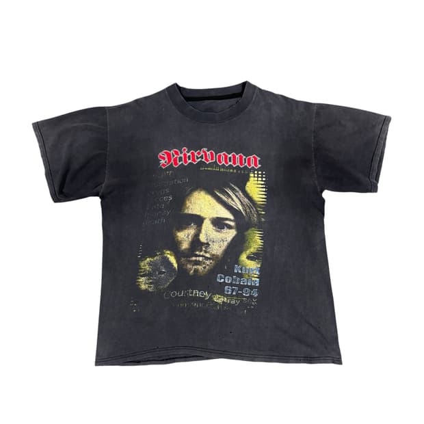 빈티지 90s Nirvana 너바나 커트코베인 메모리얼 티셔츠