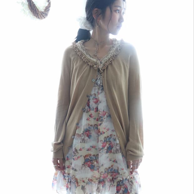 [Sunao Kuwahara] Lace Frill Cardigan
