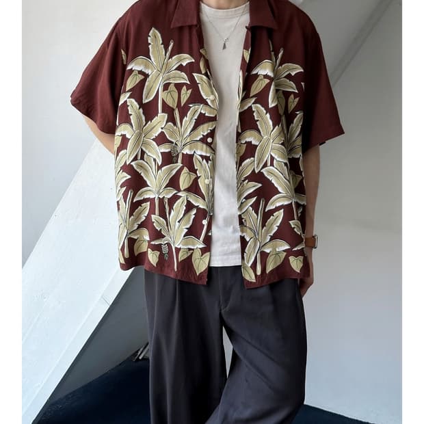 100% rayon design patterned H/S shirt
