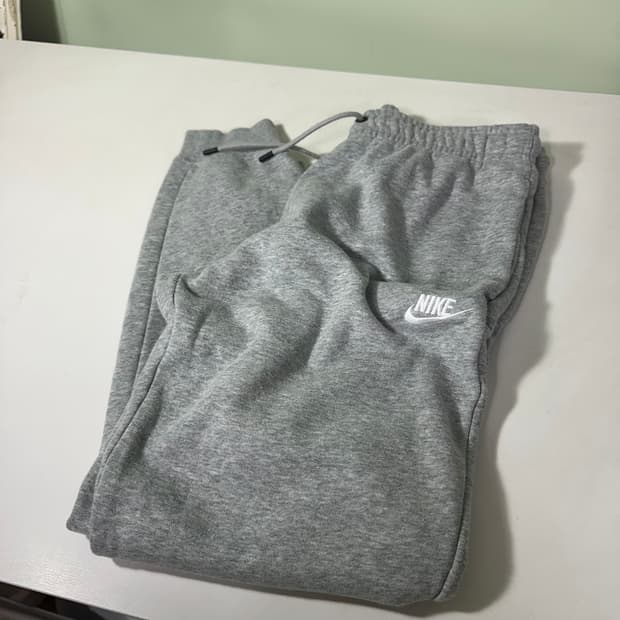 우먼L 나이키 기본로고 그레이 밴딩 코튼 조거팬츠