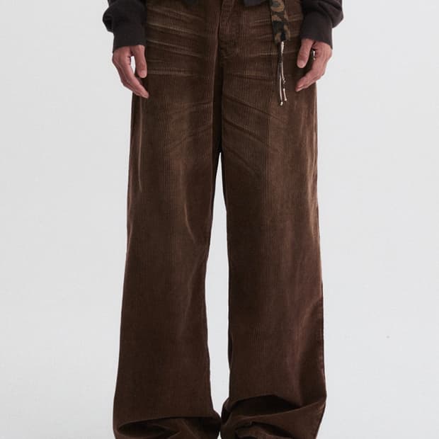 DNSR 레가시 코듀로이 와이드 팬츠 브라운 M