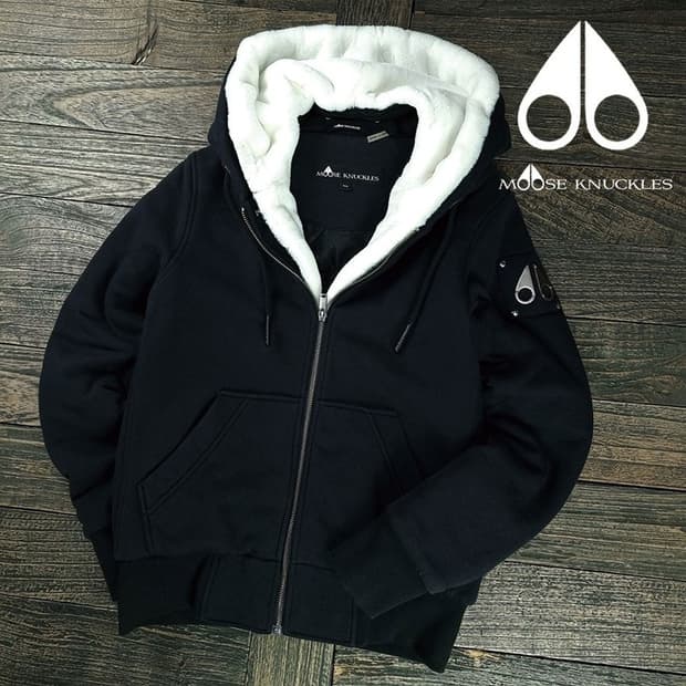 [무스너클] 버니스웨터 후드 집업 블랙 P01495