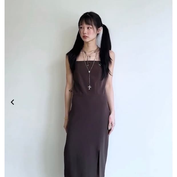 미스치프 뷔스티에 원피스 브라운 L