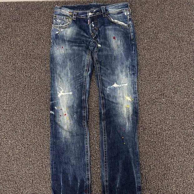 디스퀘어드2 스플래터 데미지진 데님 청바지 팬츠 46사이즈