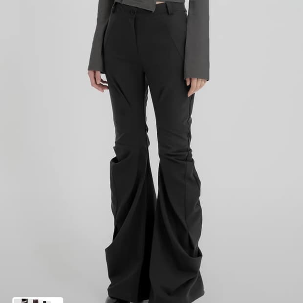 플레어업 Asymmetrical drape pants 블랙 1