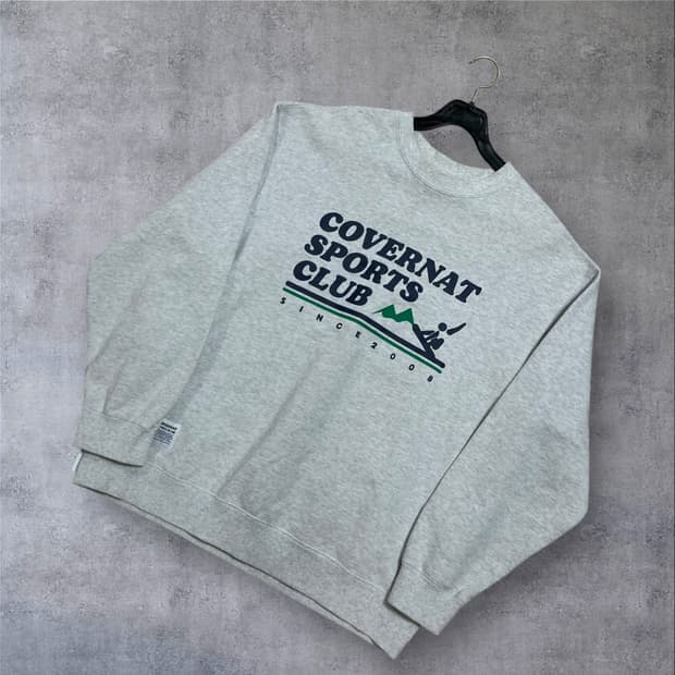 커버낫 스펠아웃 빅로고 그레이 맨투맨