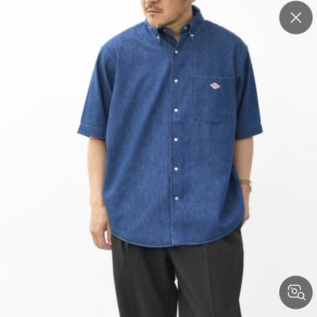 단톤 청 반팔셔츠