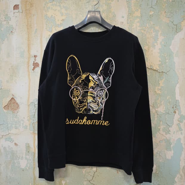 프렌치 불독 자수 맨투맨 XL