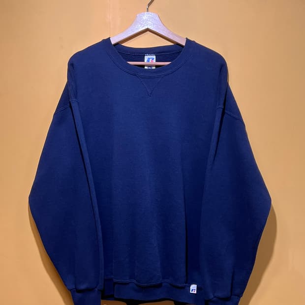 90s [XL] 러셀 빈티지 스웨트셔츠 맨투맨 네이비