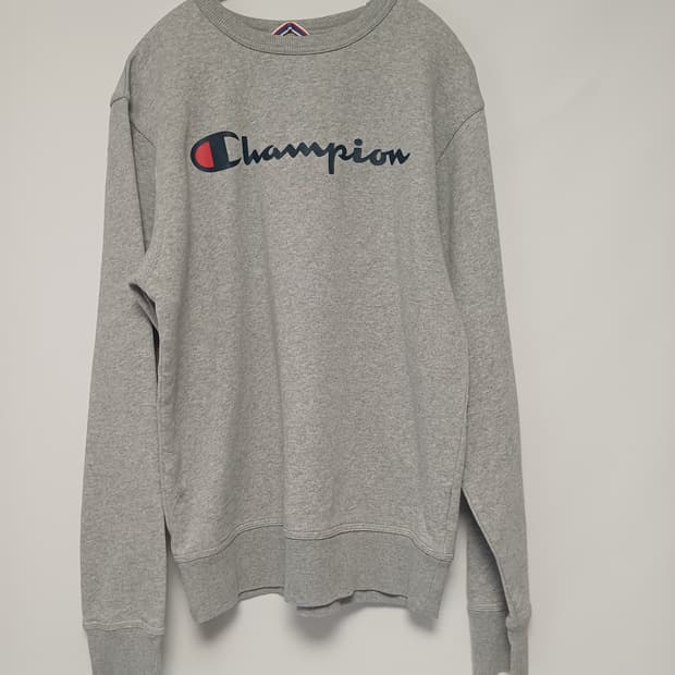 [L] 챔피언 파워블렌드 스크립트 로고 맨투맨 (그레이)