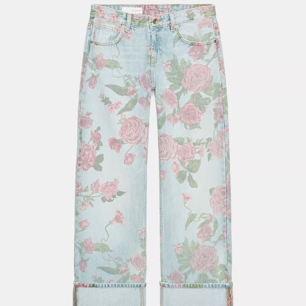 ZARA 자라 프린트 로우라이즈 팬츠