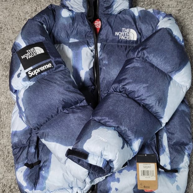 [XL] 슈프림 x 노스페이스 블리치드 데님 눕시