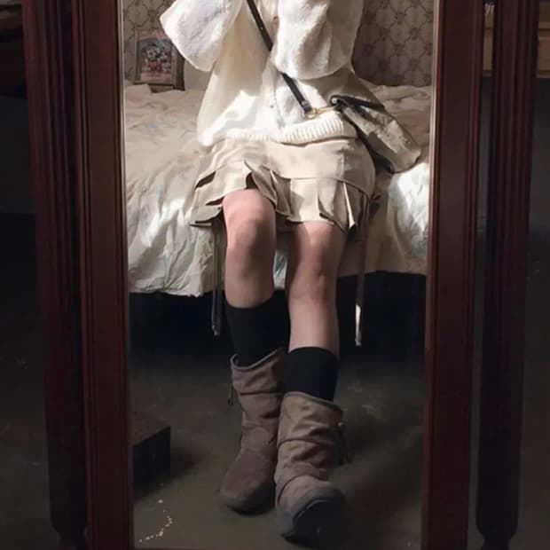카모 빈티지 스커트 모리걸 모리룩