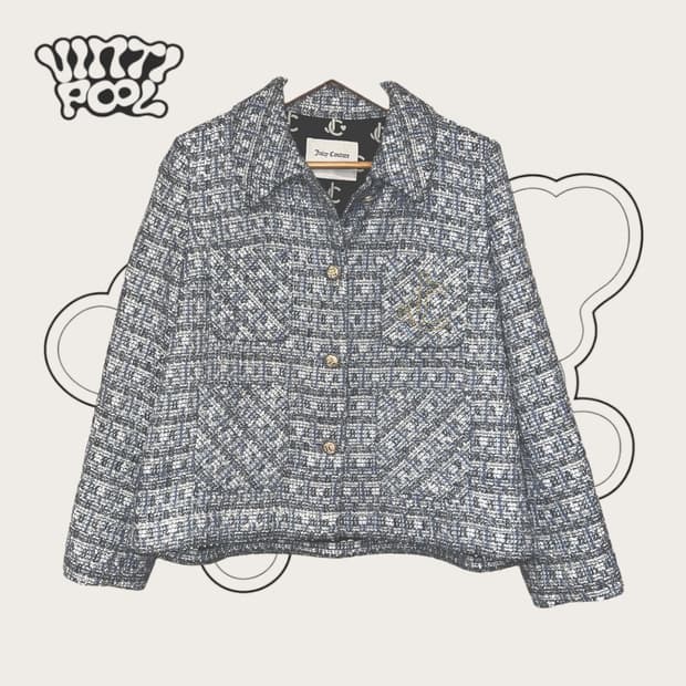 쥬시꾸뛰르 트위드 자켓 66 M 블루