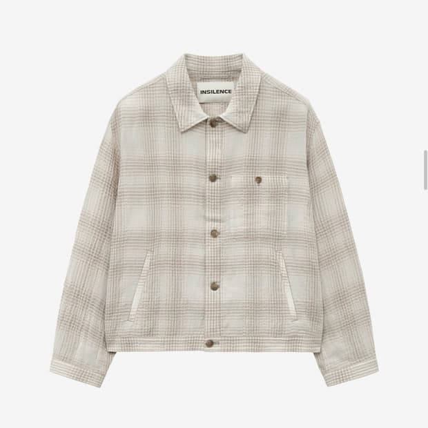 인사일런스 린넨 체크 자켓 BEIGE CHECK L사이즈