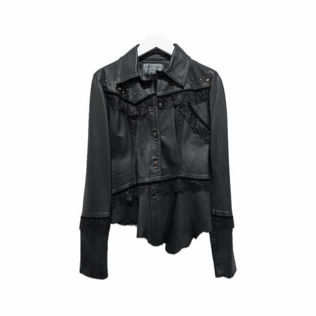 고스 펑크 블랙 빈티지 레더 자켓 55