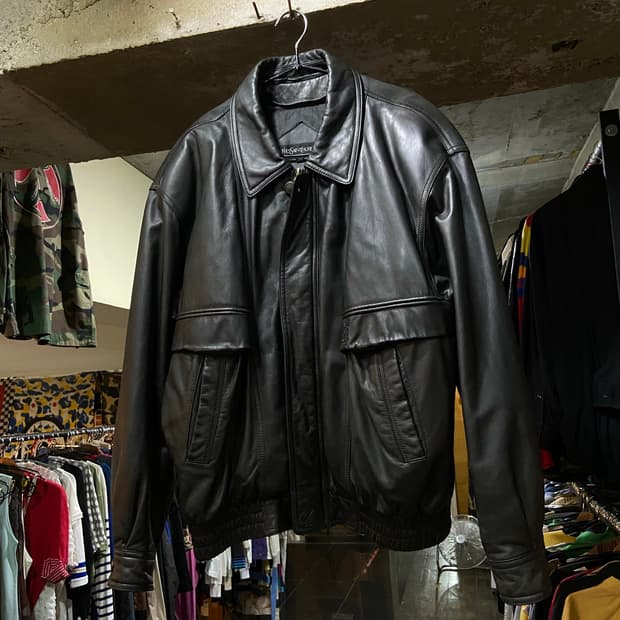 90s YSL 입생로랑 뿌르옴므 빈티지 양가죽 봄버 자켓